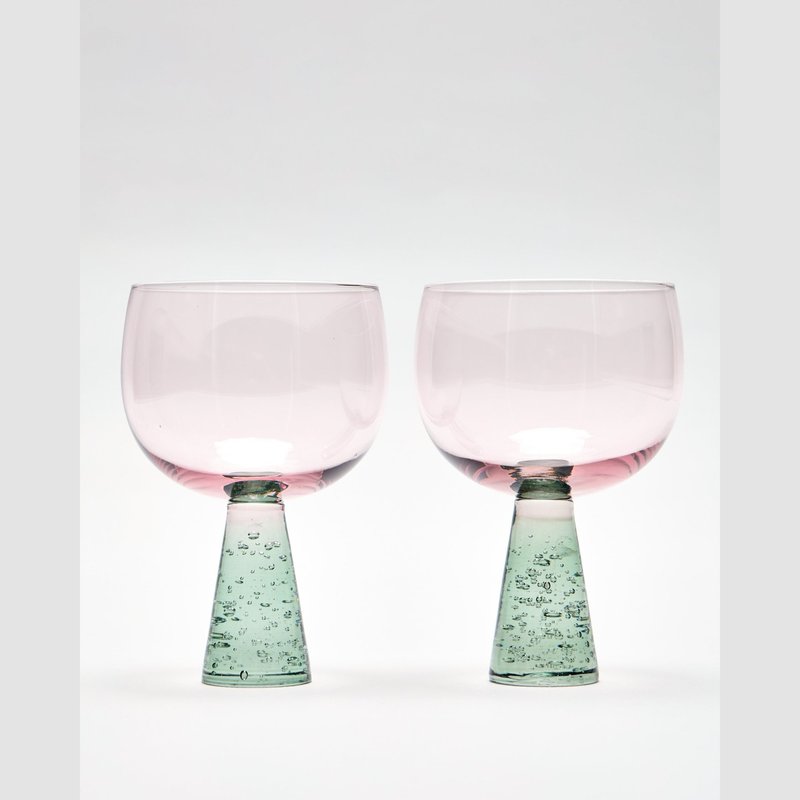 Yara Green Bubble Gin Glasses, Set of Two