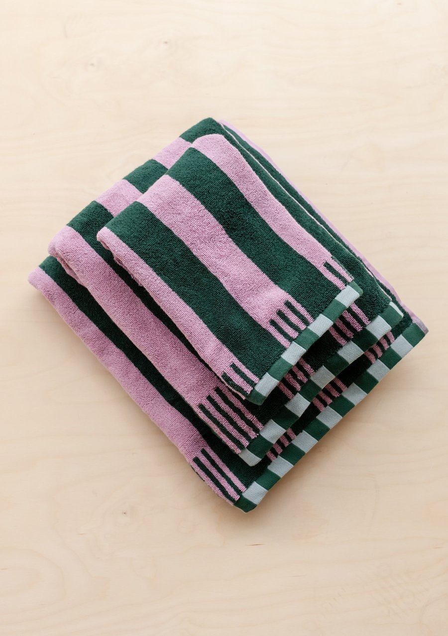 Rose Stripe Terry Cotton Towels